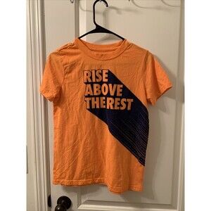 Xersion Boys Short Sleeve T-Shirt "Rise Above The Rest" Size 10/12 Husky Orange